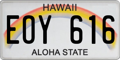 HI license plate EOY616