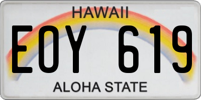 HI license plate EOY619
