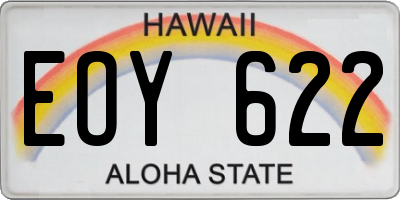 HI license plate EOY622
