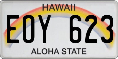 HI license plate EOY623