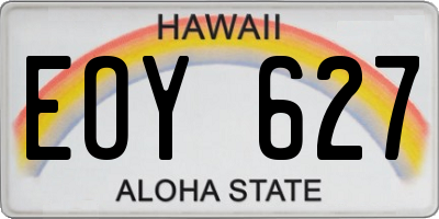 HI license plate EOY627