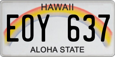 HI license plate EOY637