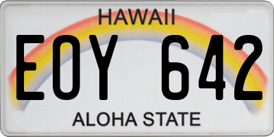 HI license plate EOY642