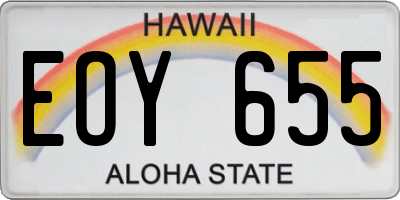 HI license plate EOY655