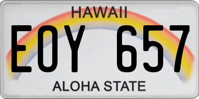 HI license plate EOY657