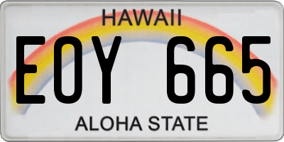 HI license plate EOY665