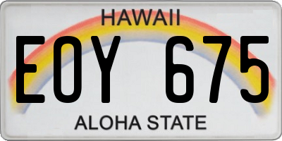 HI license plate EOY675