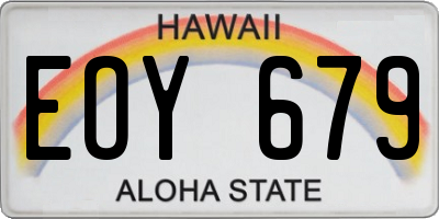 HI license plate EOY679