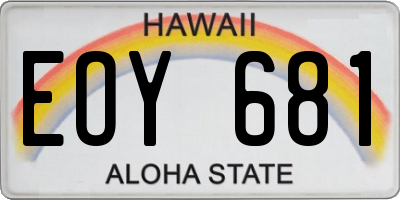 HI license plate EOY681