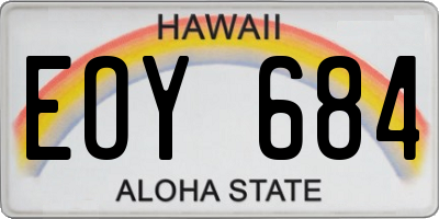 HI license plate EOY684