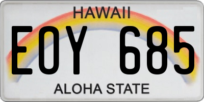 HI license plate EOY685