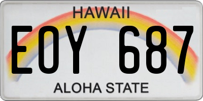 HI license plate EOY687