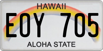 HI license plate EOY705