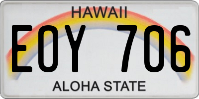 HI license plate EOY706