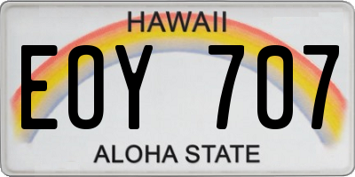 HI license plate EOY707