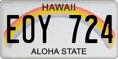 HI license plate EOY724