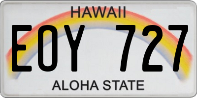 HI license plate EOY727