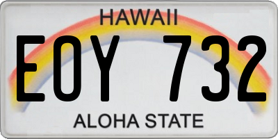HI license plate EOY732