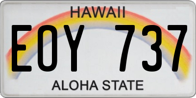 HI license plate EOY737