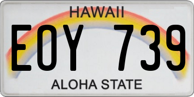 HI license plate EOY739