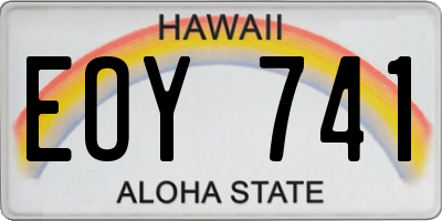 HI license plate EOY741
