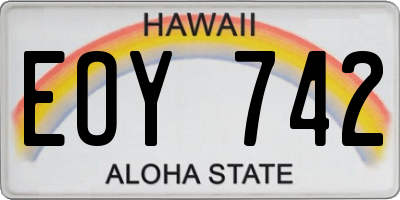 HI license plate EOY742