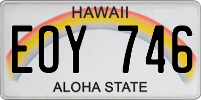 HI license plate EOY746