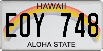 HI license plate EOY748