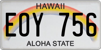 HI license plate EOY756