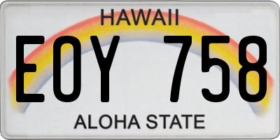 HI license plate EOY758