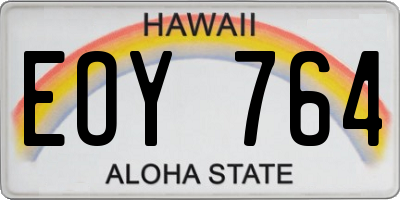 HI license plate EOY764