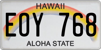 HI license plate EOY768