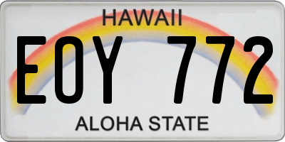HI license plate EOY772