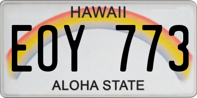 HI license plate EOY773