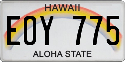 HI license plate EOY775