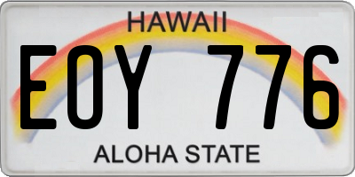 HI license plate EOY776