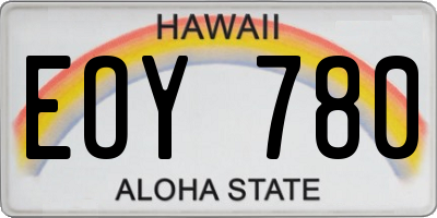 HI license plate EOY780