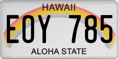HI license plate EOY785