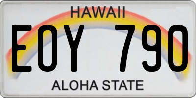 HI license plate EOY790