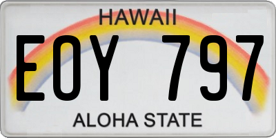 HI license plate EOY797