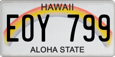 HI license plate EOY799
