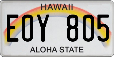 HI license plate EOY805