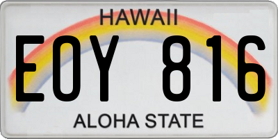 HI license plate EOY816