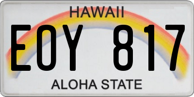 HI license plate EOY817