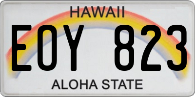 HI license plate EOY823