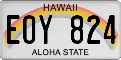 HI license plate EOY824