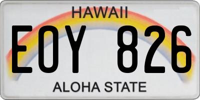 HI license plate EOY826