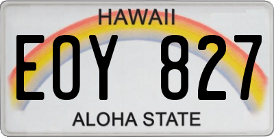 HI license plate EOY827