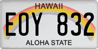 HI license plate EOY832