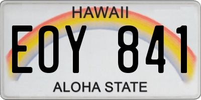 HI license plate EOY841